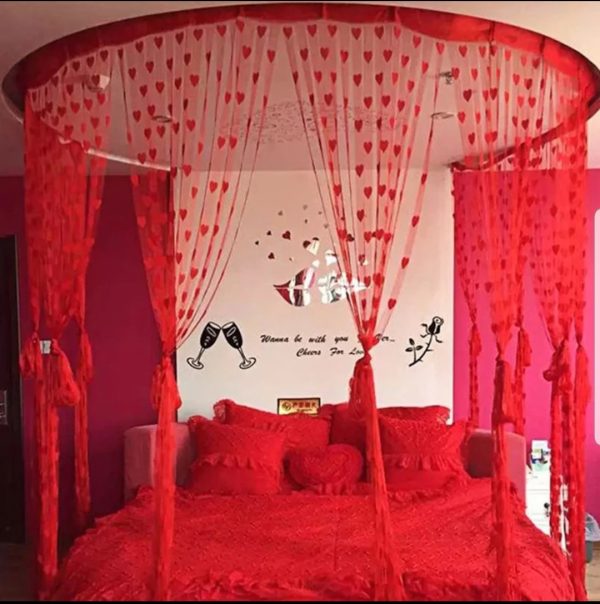 Red Heart Wire String Blinds Curtain